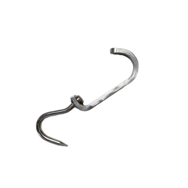 Stainless steel carcass hanging hook for tubular slaughter rail, pig beef and mutton sizes