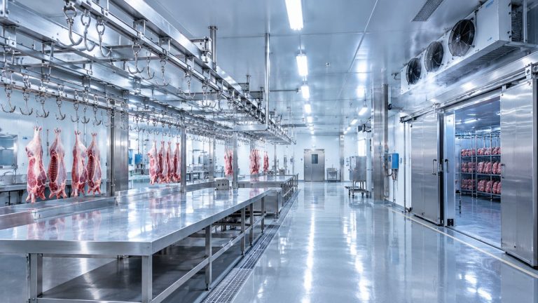 Slaughtering and food processing plant