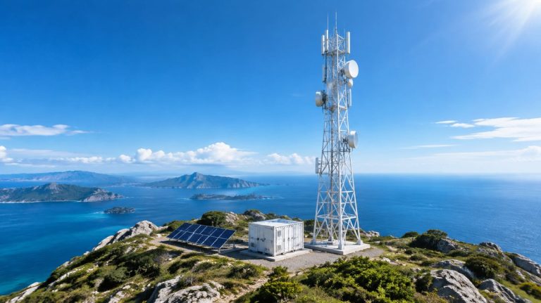 Telecom base station in a remote mountain area