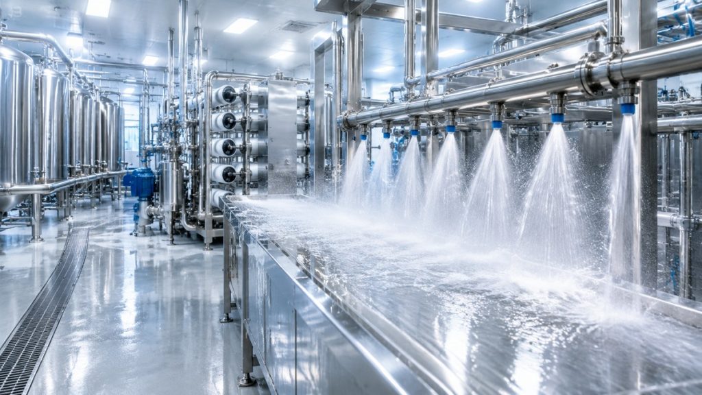 Reverse osmosis water purification system for the food industry